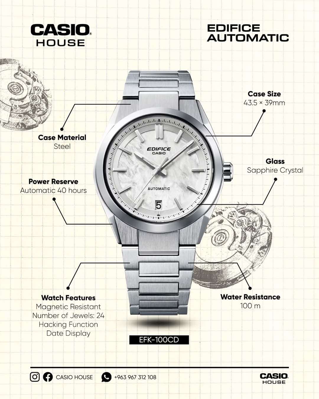 اكتشف أول إصدار أوتوماتيكي من Casio Edifice الآن - دمشق