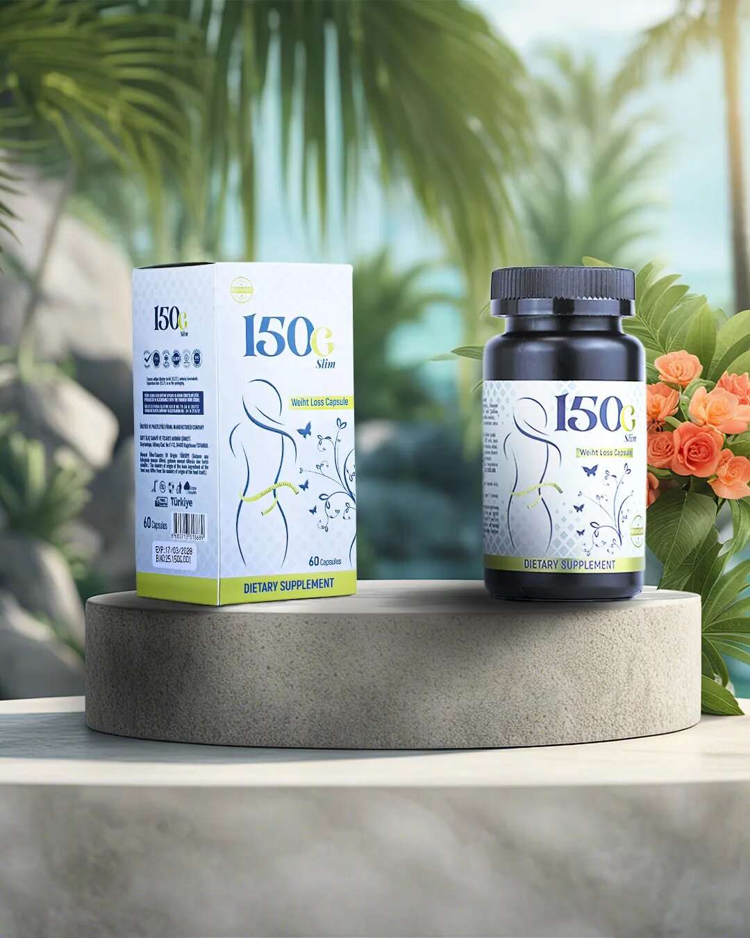 كبسولات 150g Slim مكمل غذائي تركي يساعد على دعم نمط حياة صحي والرشاقة، بتركيبة طبيعية وسهلة الاستخدام - حلب