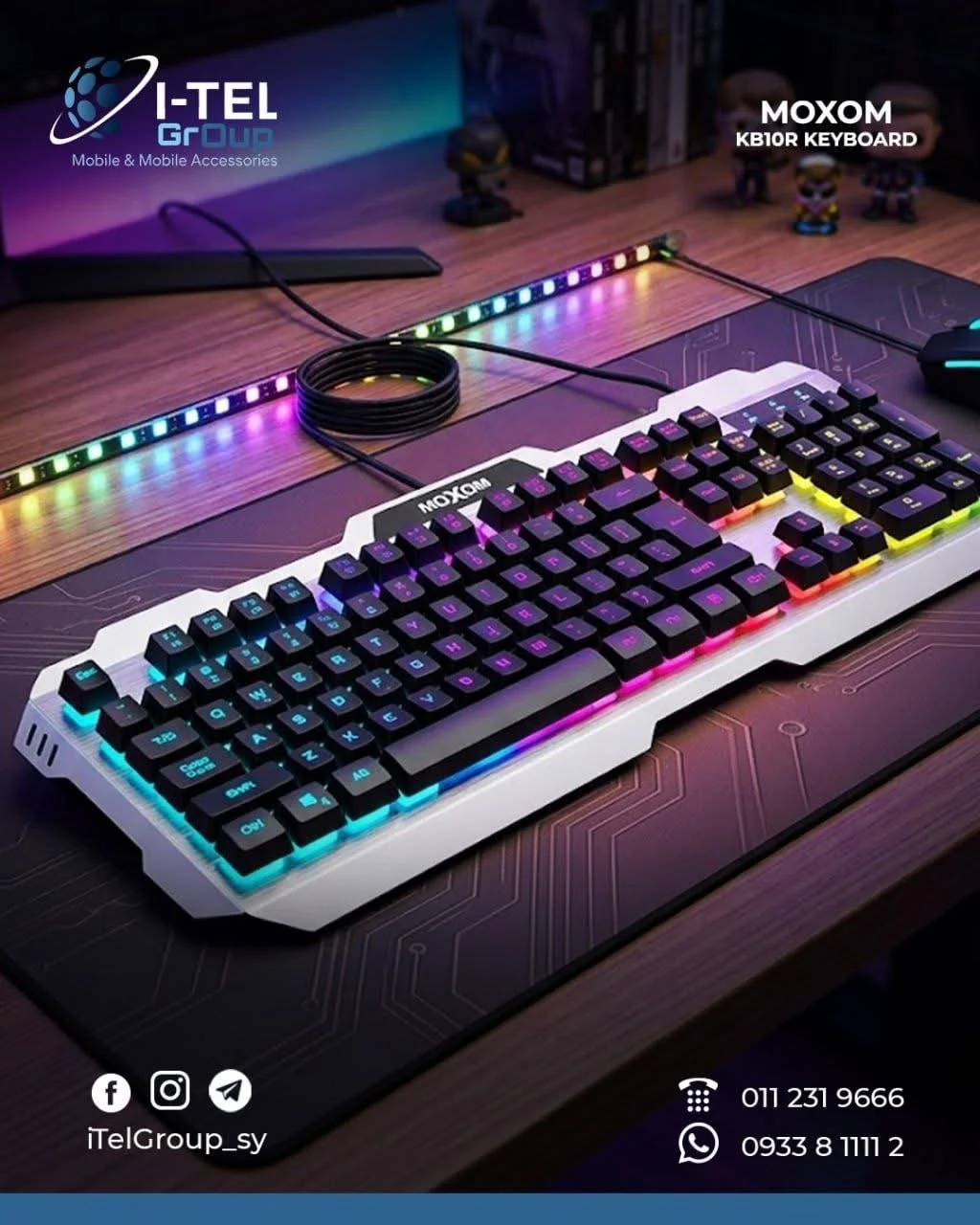 Moxom MX-KB10R RGB Gaming - دمشق