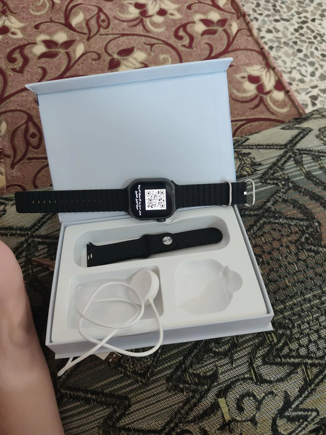 ساعة Watch X Call جديدة مستعملة لمدة ساعتين فقط معها حزام ثاني وكرتونتها موجودة ومعها تطبيق للربط مع الهاتف وكاتالوك - تفتناز - صورة 2