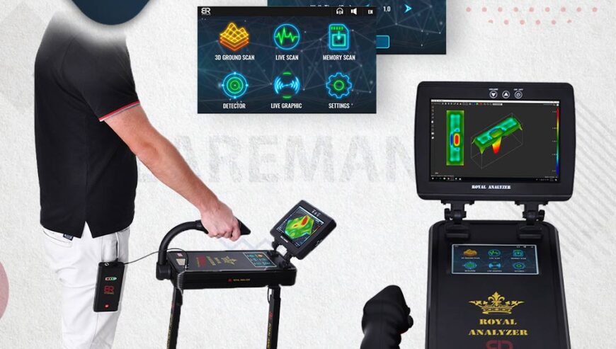 جهاز رويال انالايزر برو 6000 للكشف عن الذهب والكنوز الثمينة والفراغات